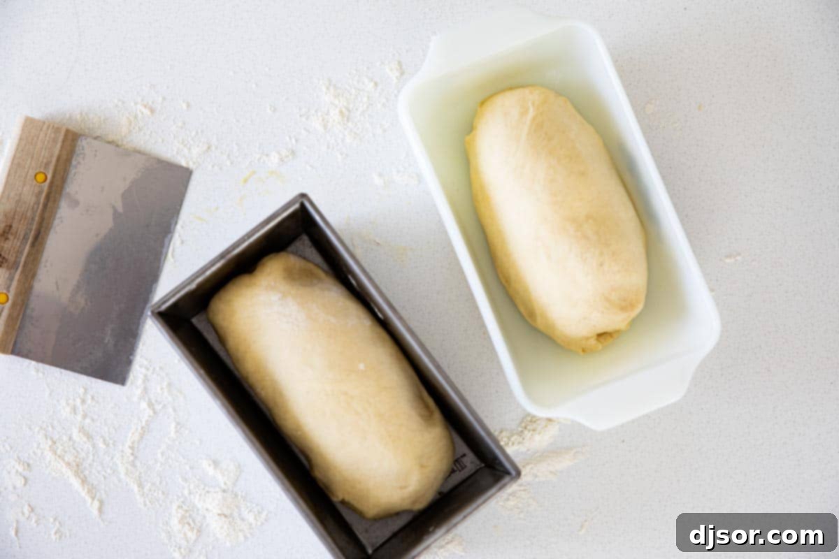 Made from scratch, this Homemade White Bread Recipe is perfect for sandwiches, toast, or simply with butter and jam. You won’t believe just how easy it is! Close-up of smooth, elastic white bread dough resting in a bowl before its first rise.