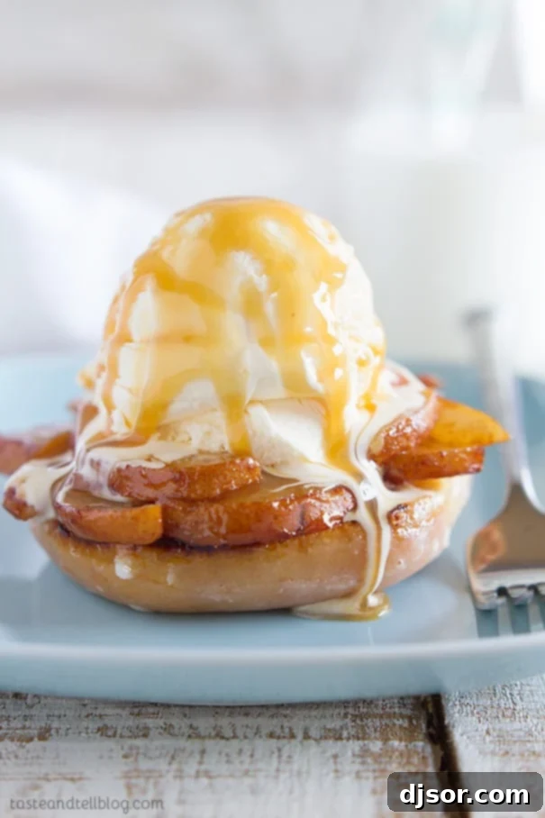 Sweet & Smoky Grilled Doughnut Pear Sundae 2 Grilled Doughnut and Pear Sundae Recipe - A perfect fall dessert.