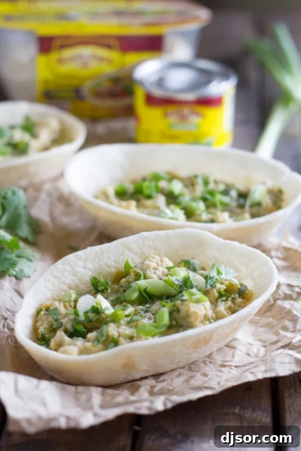 Hearty Green Chile Chickpea Bowls 2 Mashed Chickpea and Green Chile Bowls - Easy, Healthy, Meatless Lunch Idea