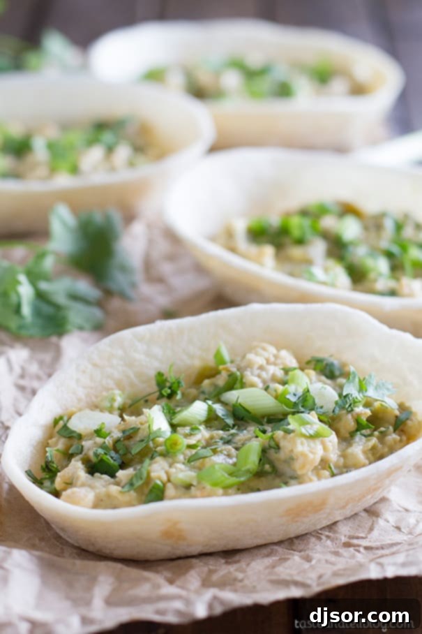 Hearty Green Chile Chickpea Bowls 4 Recipe for Mashed Chickpea and Green Chile Bowls