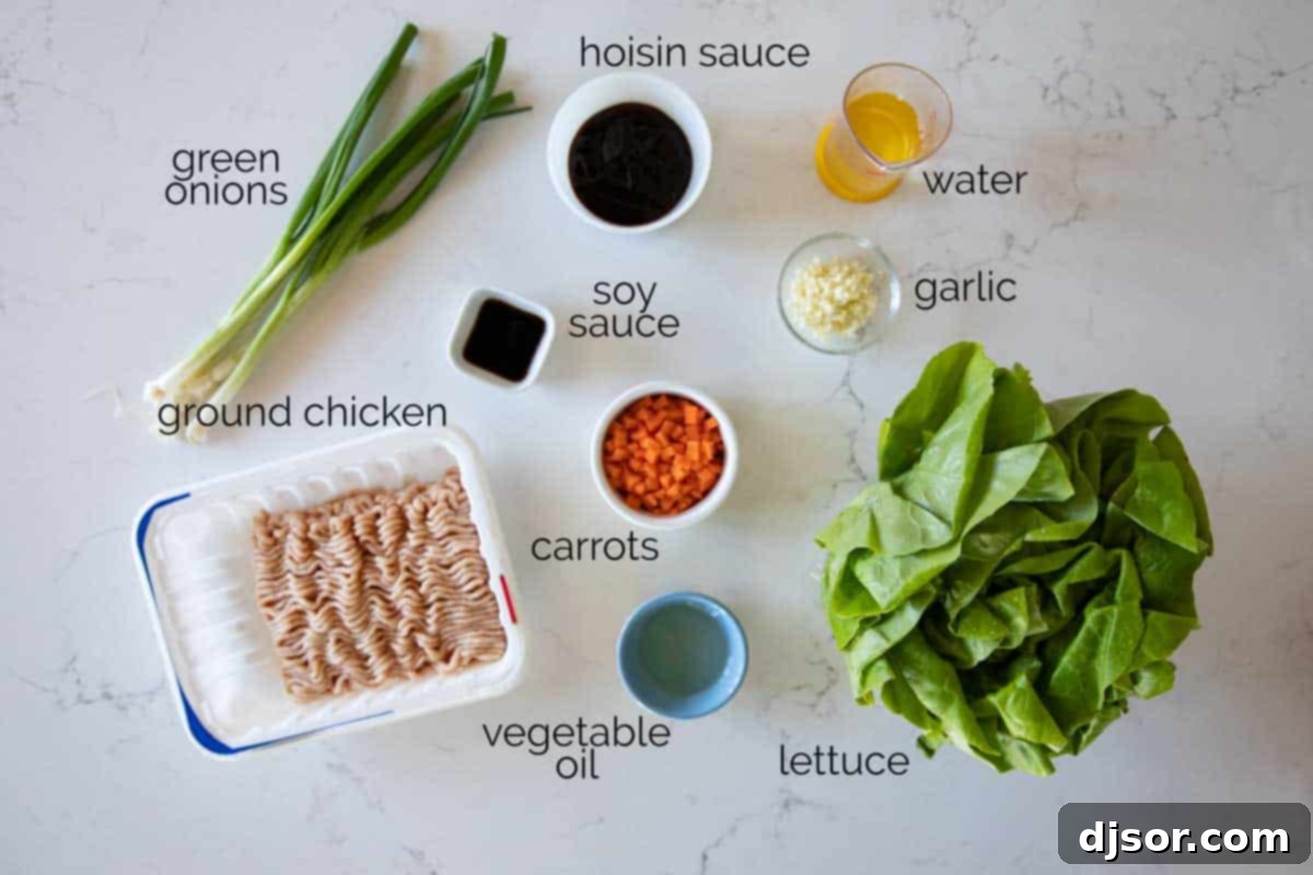 ingredients needed to make chicken lettuce wraps