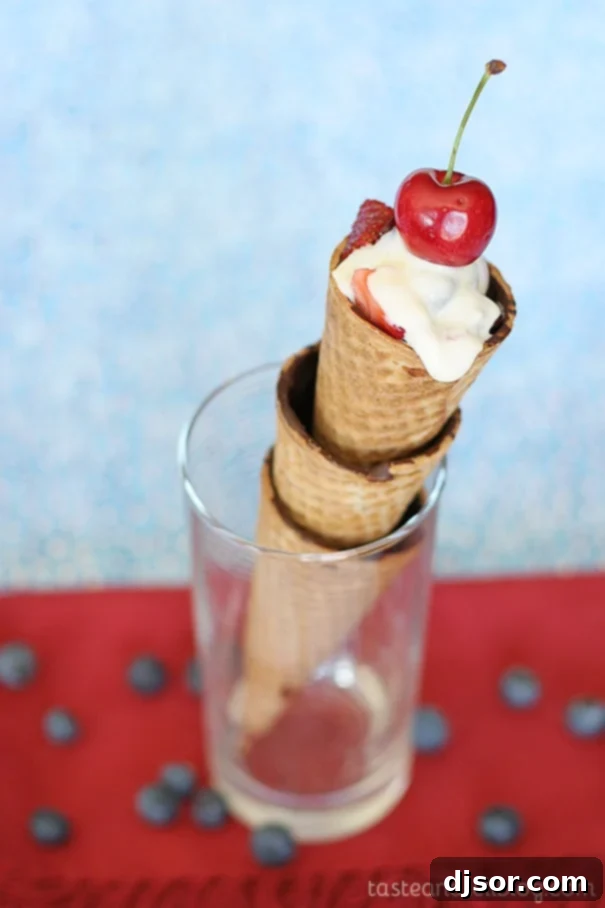 Berries and Cream Cones - A Festive Dessert