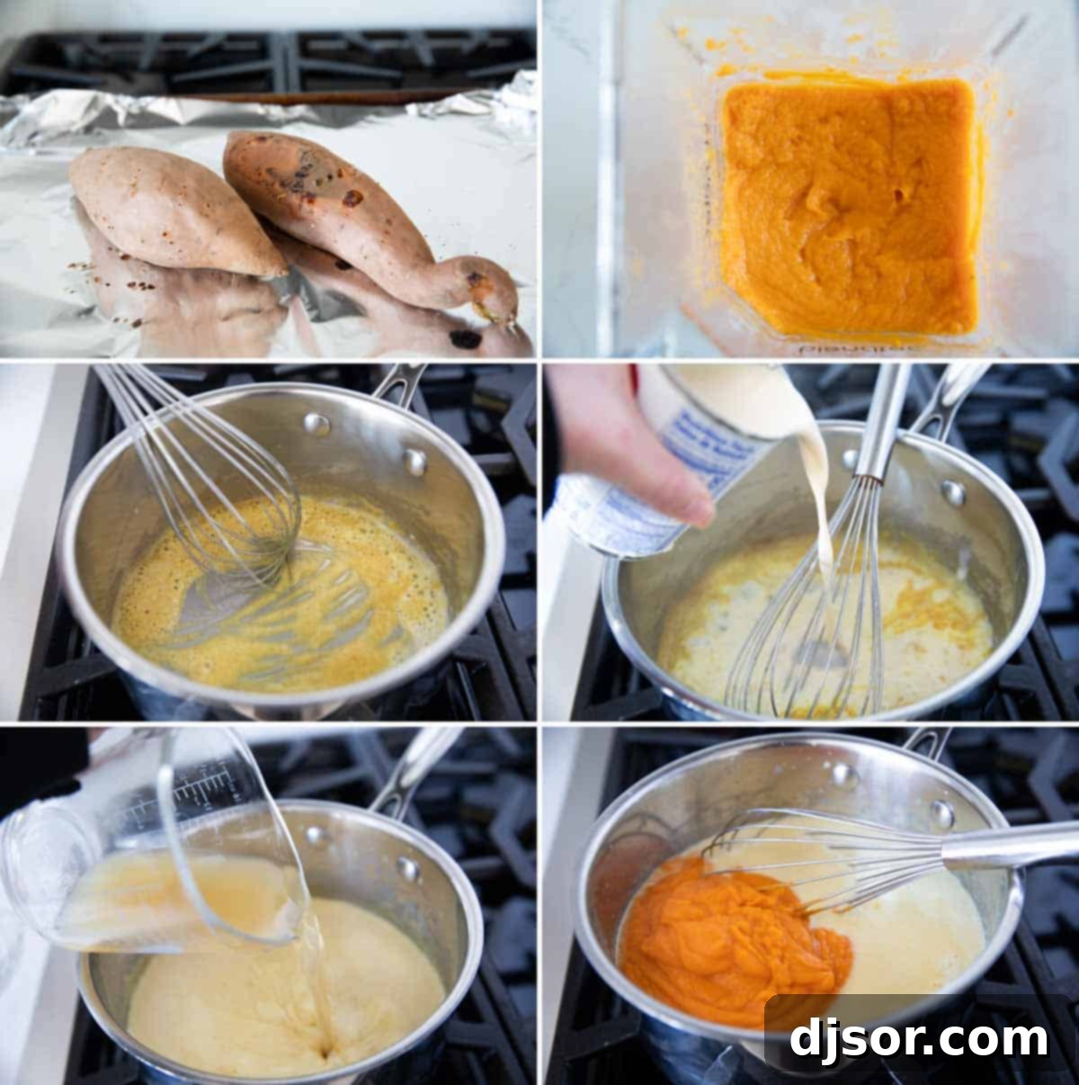 Creamy and delicious, this Sweet Potato Soup is super simple with a hint of curry and nutmeg. It is perfect as a starter, or serve it up with fresh bread for a comforting dinner. Steps to make Sweet Potato soup.