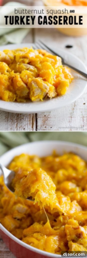 Butternut Squash and Turkey Casserole - Don’t judge a book by it’s cover - this Butternut Squash and Turkey Casserole may not look like much, but it’s packed with flavor and a delicious way to use up turkey leftovers.