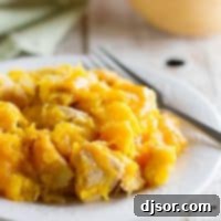 Butternut Squash and Turkey Casserole - a delicious way to use up turkey leftovers.