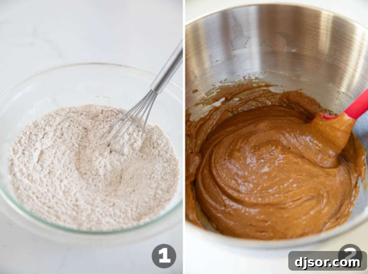 Warm Spiced Gingerbread Treats 4 Making batter for Gingerbread Cupcakes.