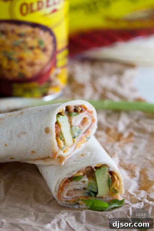 Delicious Vegetarian Wraps with Beans and Cheese, perfect for a quick and healthy lunch or snack, artfully arranged on a plate.