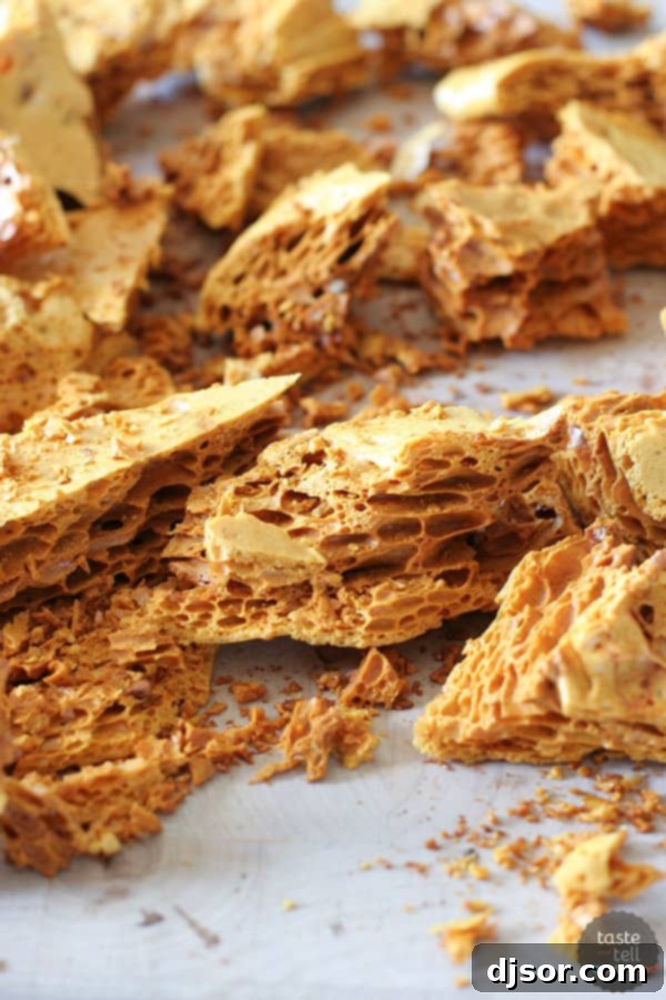 You only need 4 ingredients to make this crunch toffee that is covered in chocolate. This Sponge Toffee has a light, rigid, sponge-like texture that melts in your mouth.