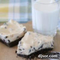 Gourmet Peanut Butter Chocolate Chip Cheesecake Bars 3 No-Bake Chocolate Chip Peanut Butter Cheesecake Bars Recipe Card Image
