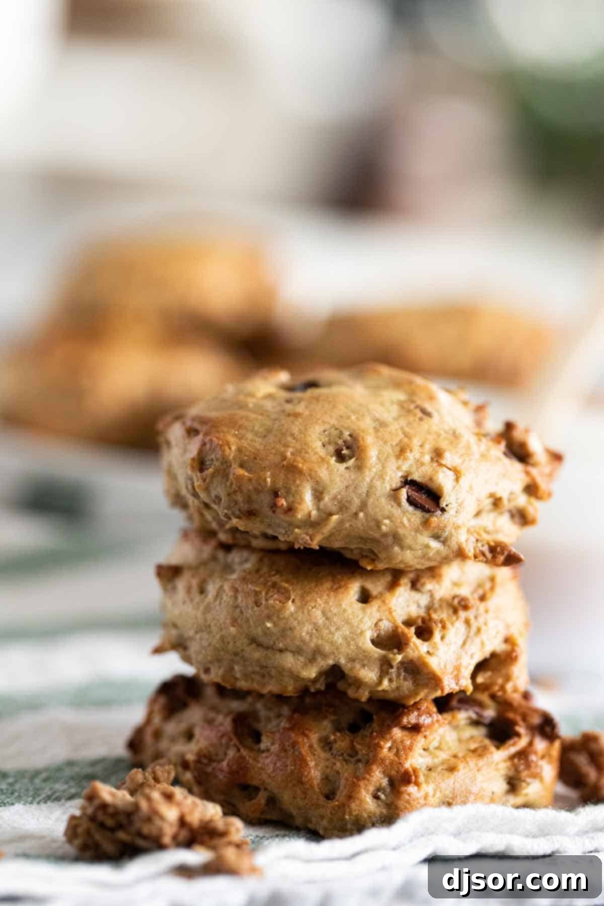 Three Breakfast Cookies stacked on top of each other