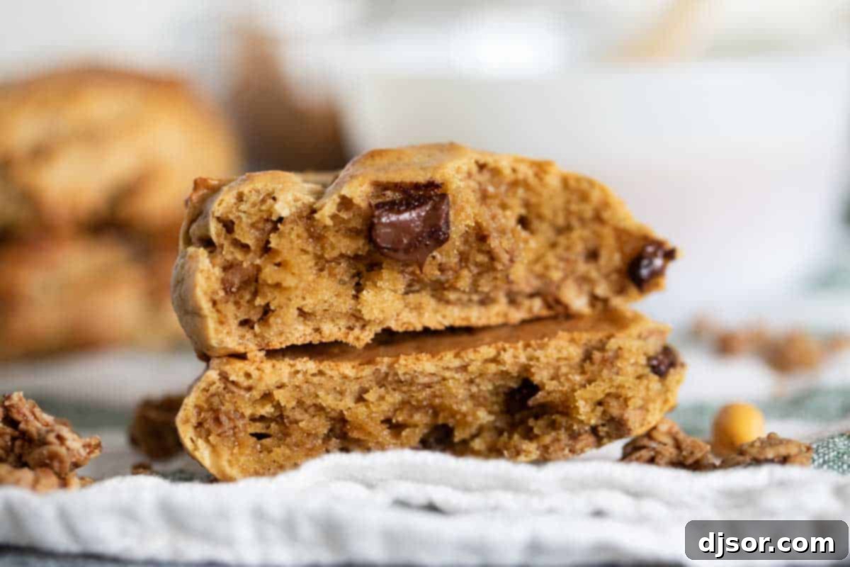 Breakfast Cookie in half to show inside texture