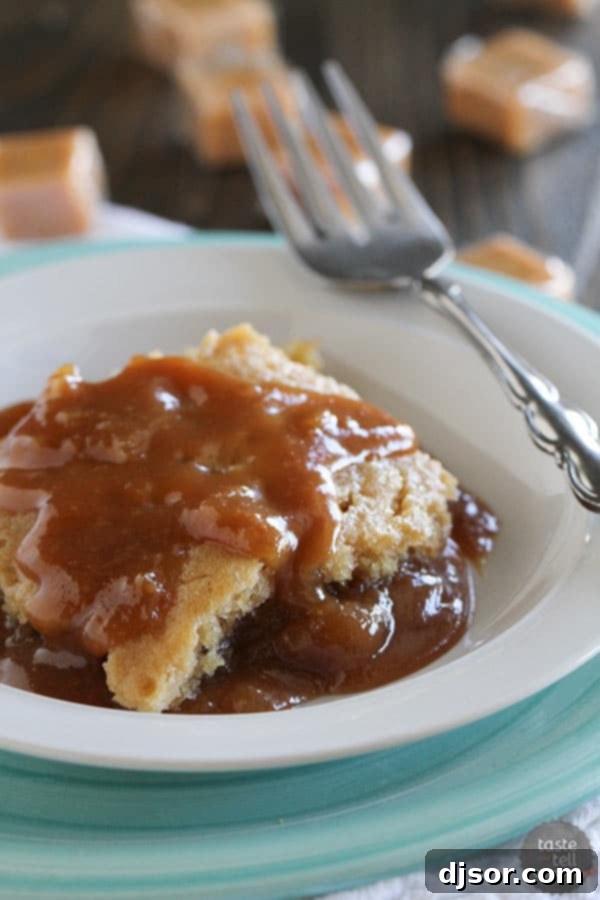 Easy Everyday Gooey Slow Cooker Caramel Blondies 2 A tantalizing close-up of Gooey Slow Cooker Caramel Blondies, showcasing their warm, rich texture and a delightful caramel sauce.