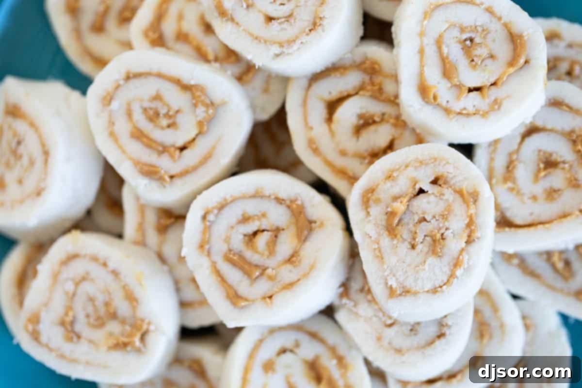 Potato Pinwheels filled with peanut butter.