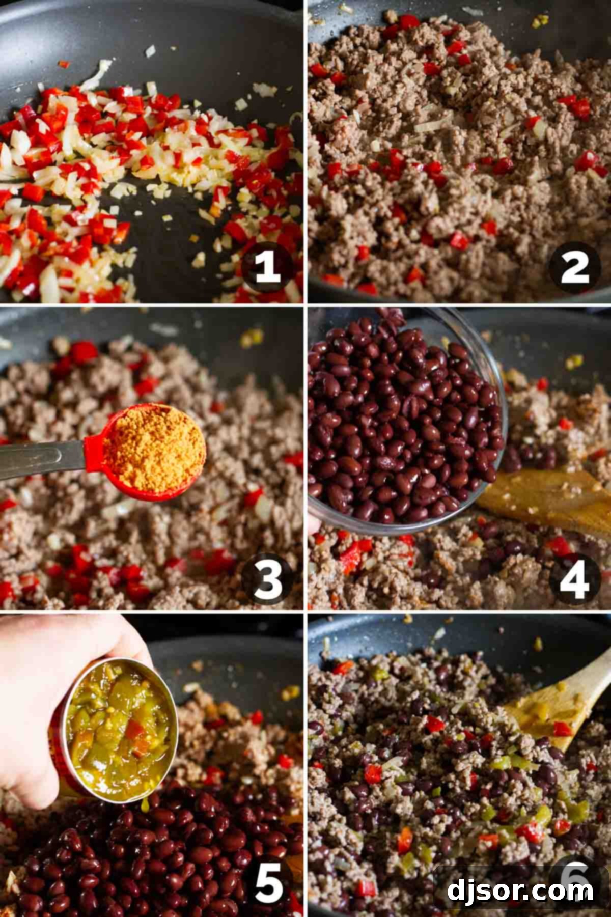 Steps showing how to make taco lettuce wraps.