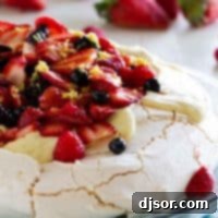 Full Pavlova Topped with Fresh Berries