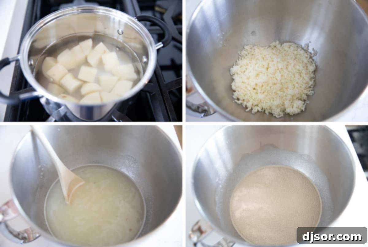 This may be the perfect sandwich bread! This Potato Bread is made with mashed potatoes which make for a loaf of bread that is sturdy, yet soft and fluffy. making potato bread with fresh potatoes