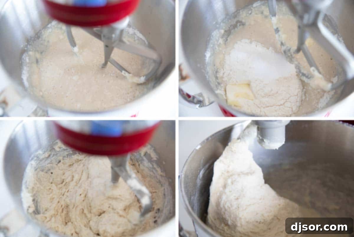 This may be the perfect sandwich bread! This Potato Bread is made with mashed potatoes which make for a loaf of bread that is sturdy, yet soft and fluffy. mixing together ingredients for potato bread