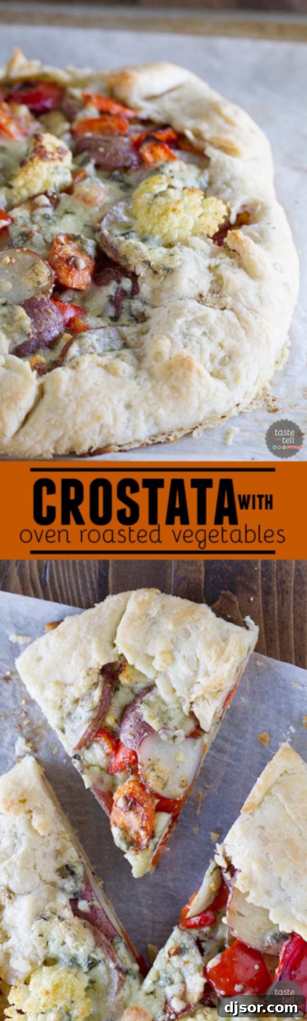 Rustic Roasted Vegetable Galette 5 A great way to clear out the vegetable bin in your refrigerator, this Crostata with Oven Roasted Vegetables is a filling recipe that is packed with flavor.