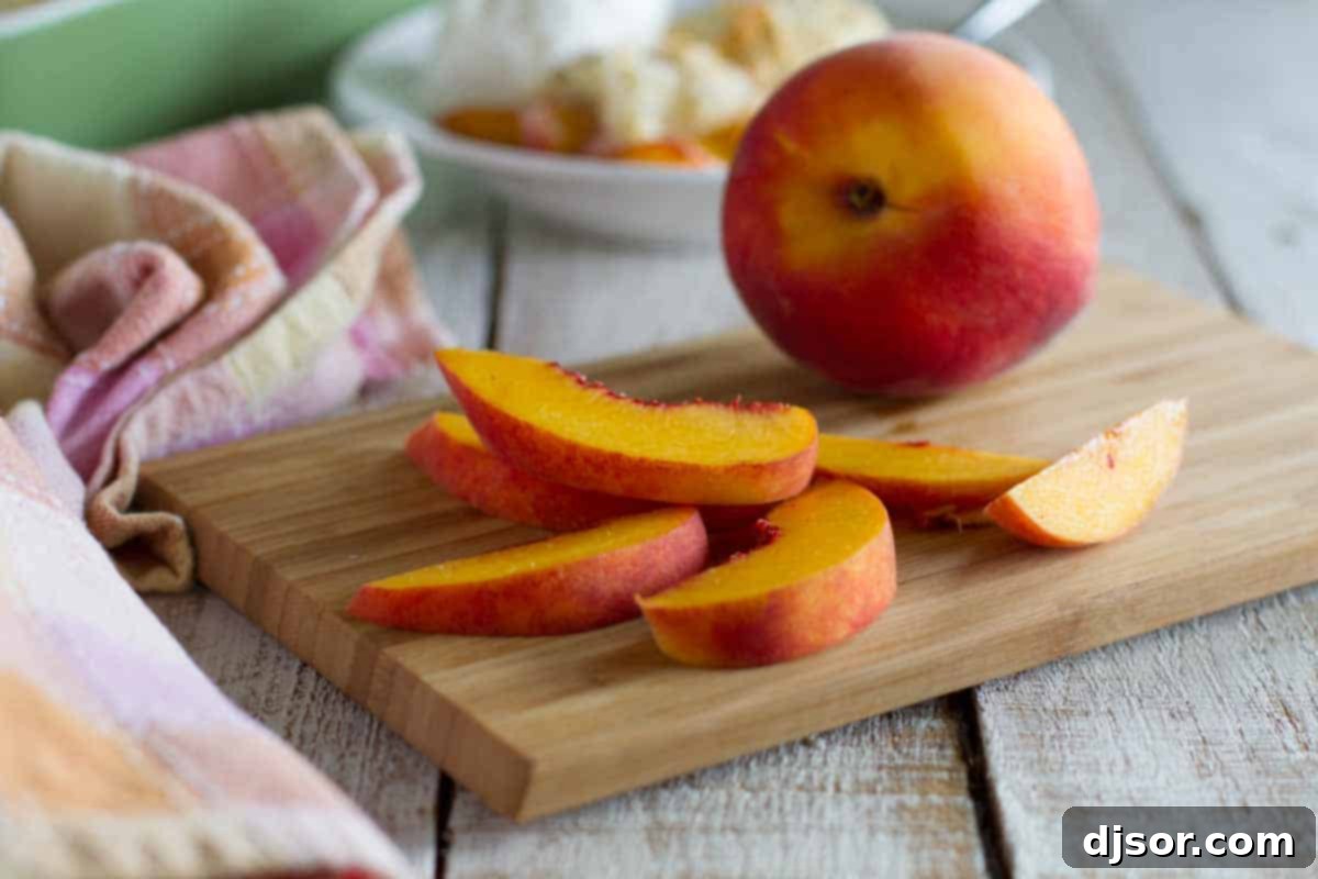 sliced peach on a cutting board