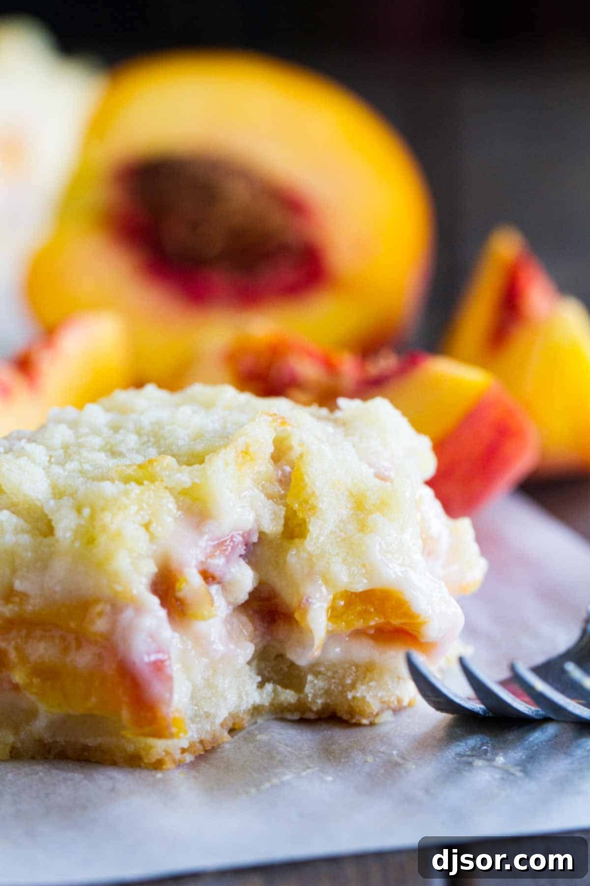 texture of peaches and cream bars