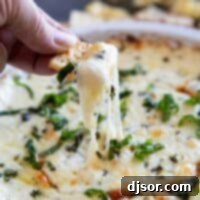 Creamy White Cheese Dip 10 Using a cracker to scoop out white cheese dip.