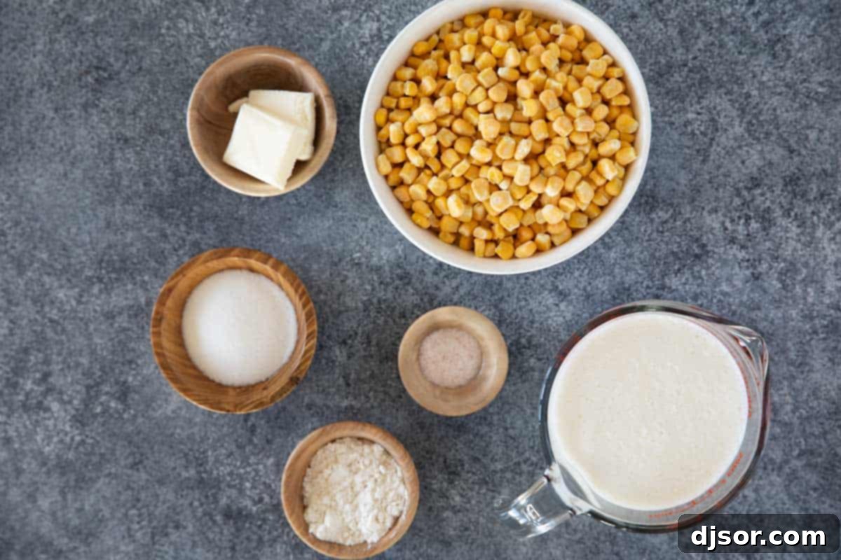 Velvet Corn Bliss 3 Ingredients for Creamed Corn.