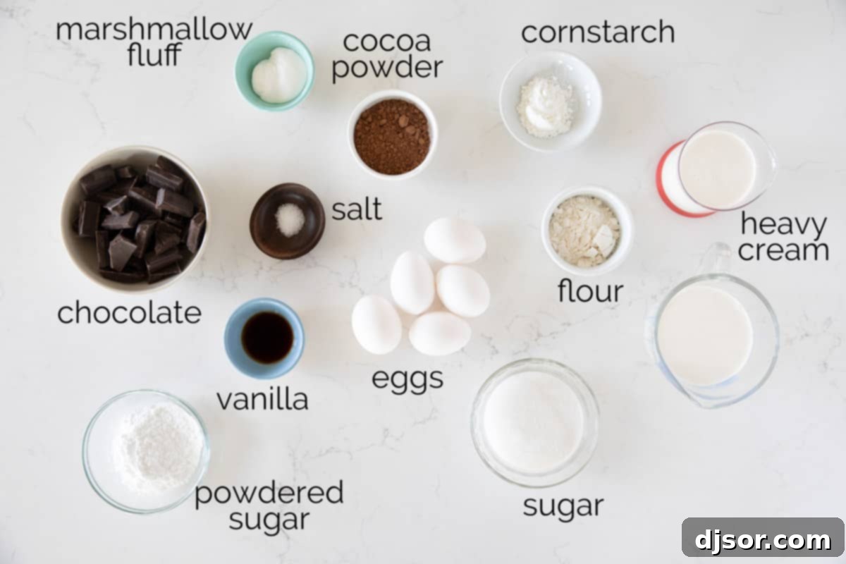 Ingredients to make a Bûche de Noël (Yule Log Cake)