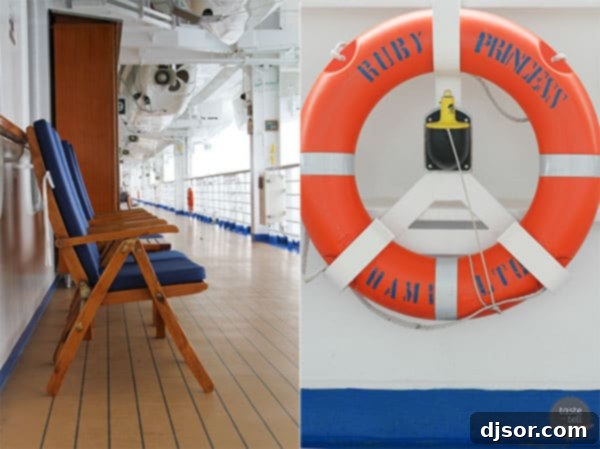 Ruby Princess Royal Voyage 14 Overhead view of a Ruby Princess common area, highlighting architectural details.