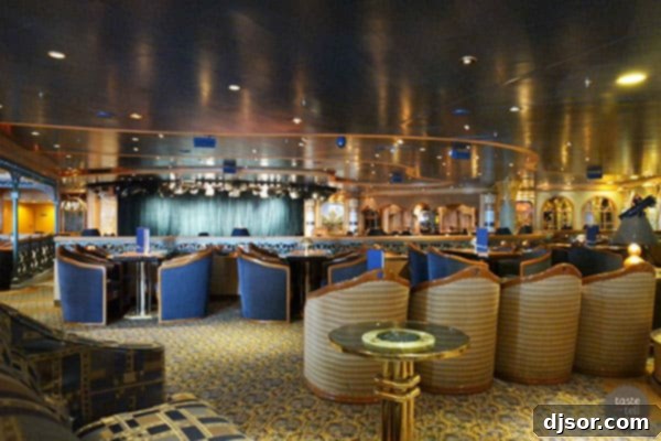 Ruby Princess Royal Voyage 18 Interior passageway on the Ruby Princess with artistic elements.