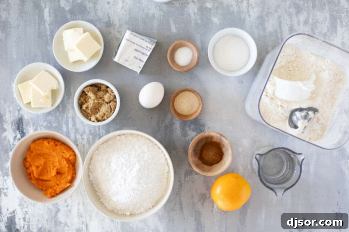 Ingredients for Sweet Potato Cinnamon Rolls.