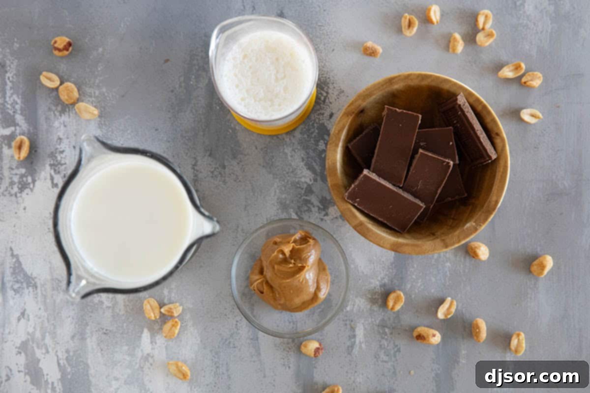 Peanut Butter Chocolate Bliss 3 Ingredients to make Peanut Butter Hot Chocolate.