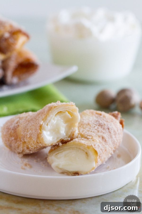 Another beautiful shot of Eggnog Empanadas, showcasing their appeal as a festive treat.