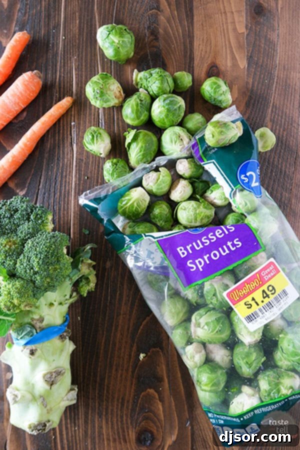 Close-up of a vibrant assortment of fresh vegetables, ready for roasting, combating food waste.