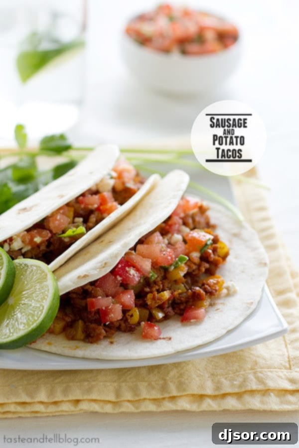 Upgrade Your Taco Night: 22 Irresistible Taco Recipes 16 These sausage and potato tacos are a great way to put a spin on taco night. Hearty and filling and easy, they can't be beat!