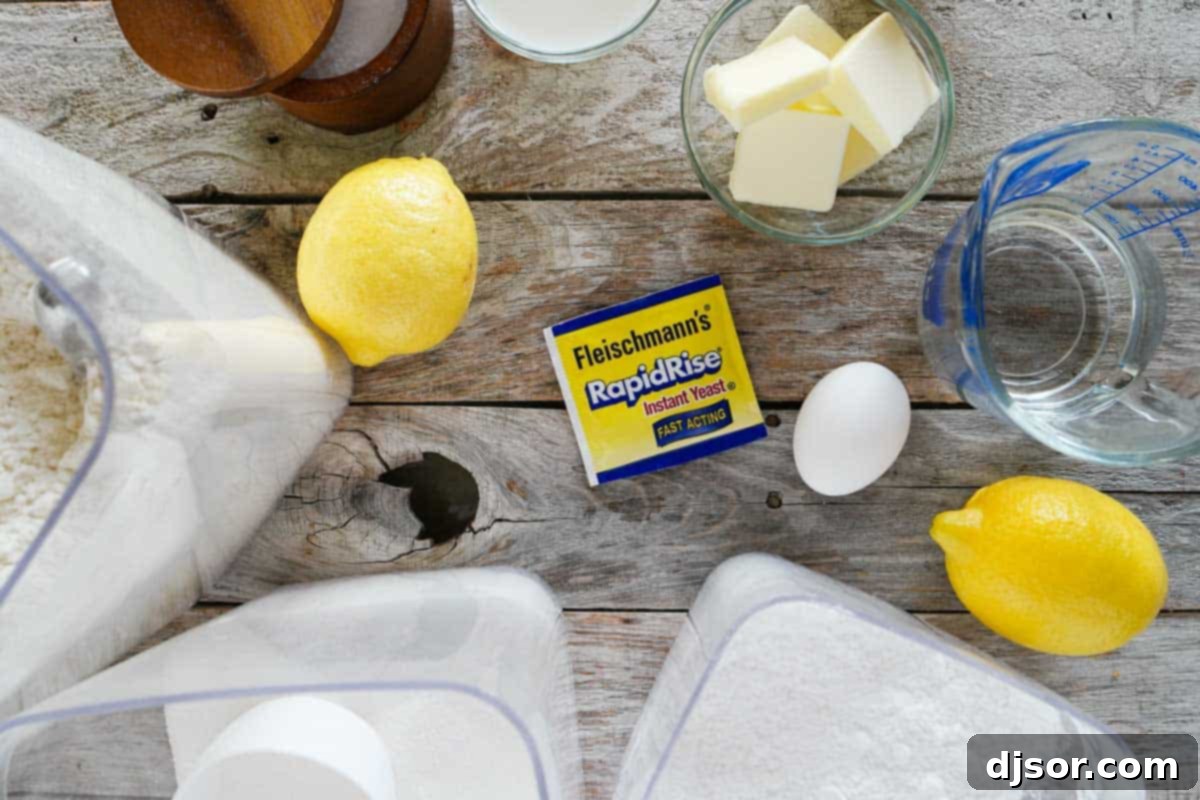 Bright Lemon Swirl Pull-Apart Loaf 3 Ingredients for Lemon Roll Pull Apart Bread.