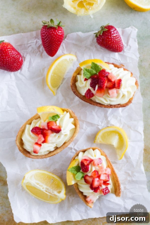 Light and lemony, these Lemon Cream Taco Boats have cinnamon-sugar coated tortilla boats filled with a creamy, luscious lemon cream. Top them off with diced strawberries for a perfect summer treat.