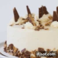 Deep Caramel Candy Bar Indulgence 7 Burnt Sugar Candy Bar Cake with moist layers, browned butter frosting, and Heath bar pieces.