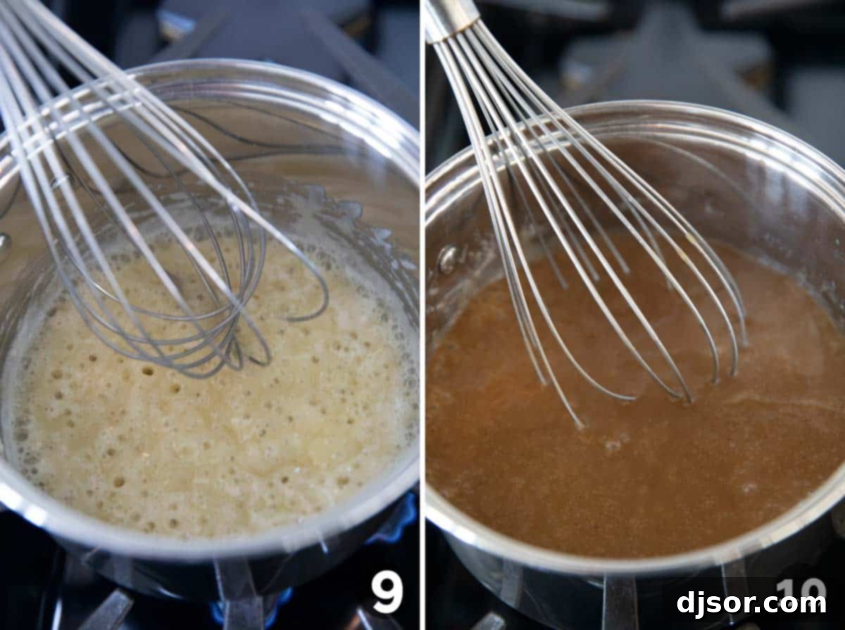 Melt-in-Your-Mouth Slow Cooker Pot Roast 6 Making gravy for slow cooker pot roast.