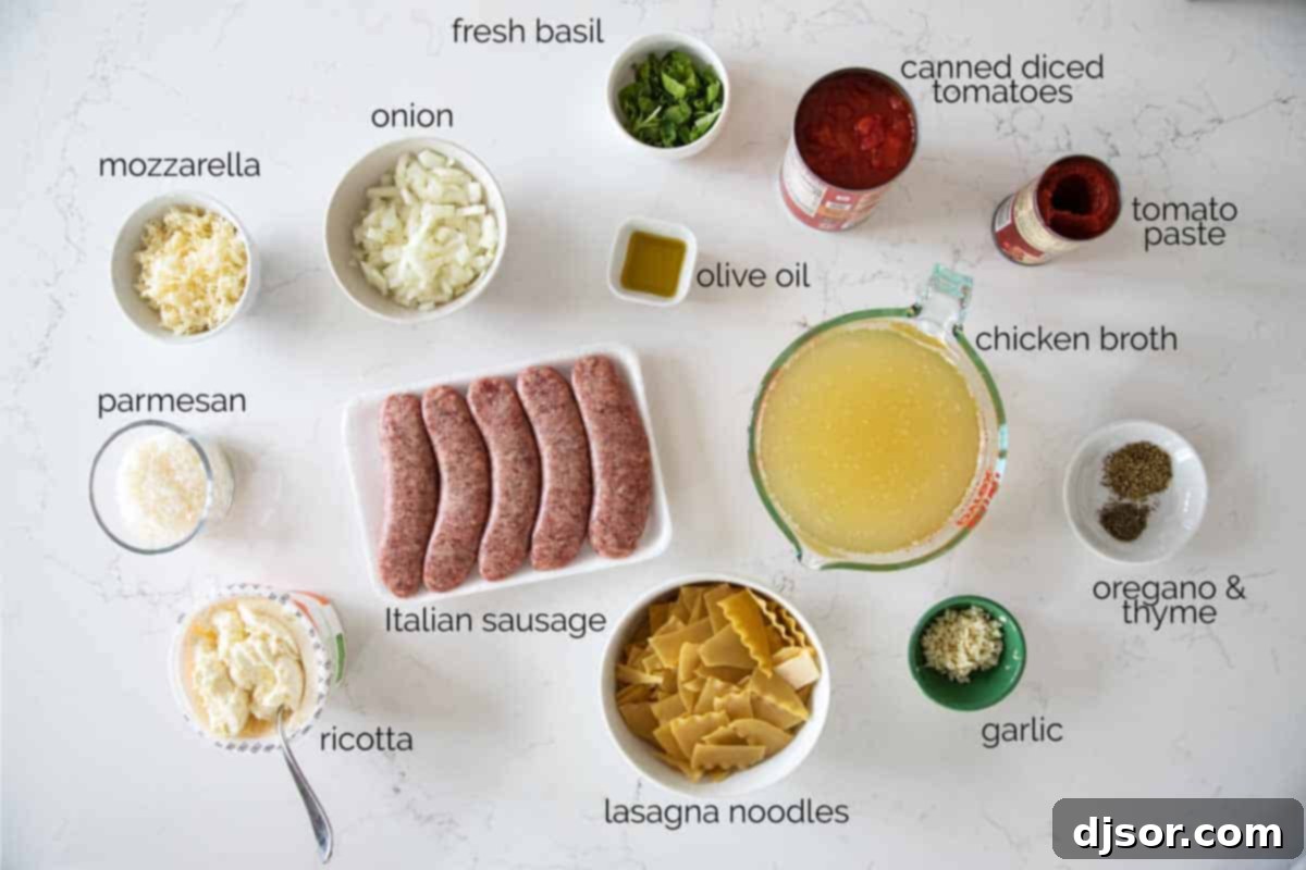 ingredients needed to make Lasagna Soup