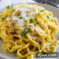 plate of creamy butternut squash pasta