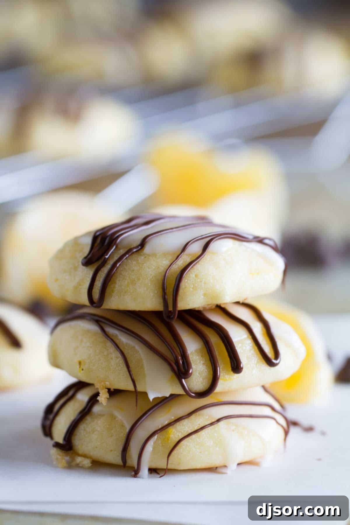 3 ricotta cookies stacked