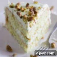 Layered Coconut and Pistachio Pudding Cake