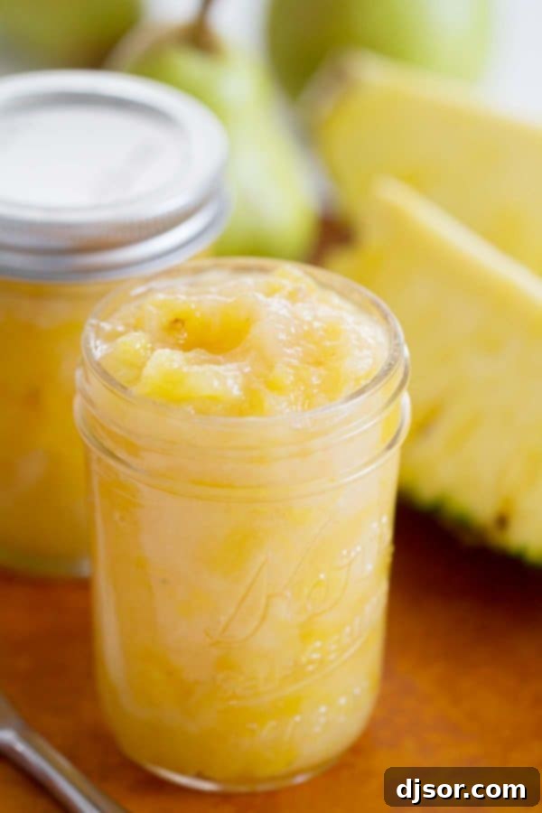 Delicious small batch Pear and Pineapple Jam, perfect for breakfast or brunch. Easy homemade fruit spread recipe.