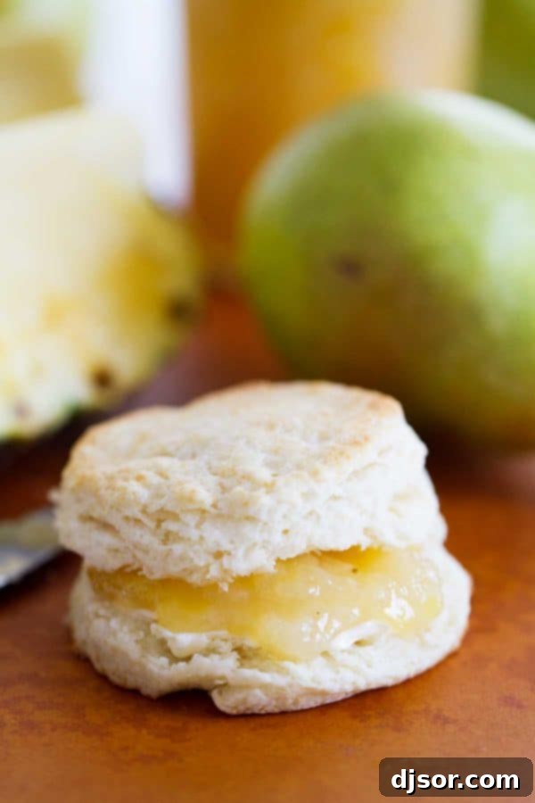 Pear and Pineapple Jam is an easy homemade preserve without added pectin.