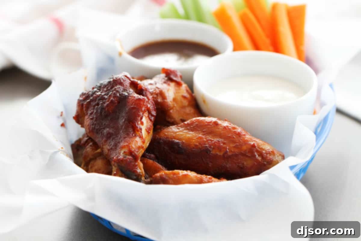 Basket of Slow Cooker Chicken Wings