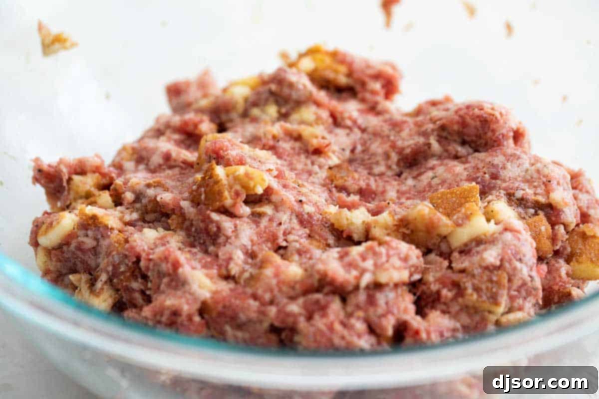 Savory Breakfast Sausage Bites 4 sausage meatball mixture