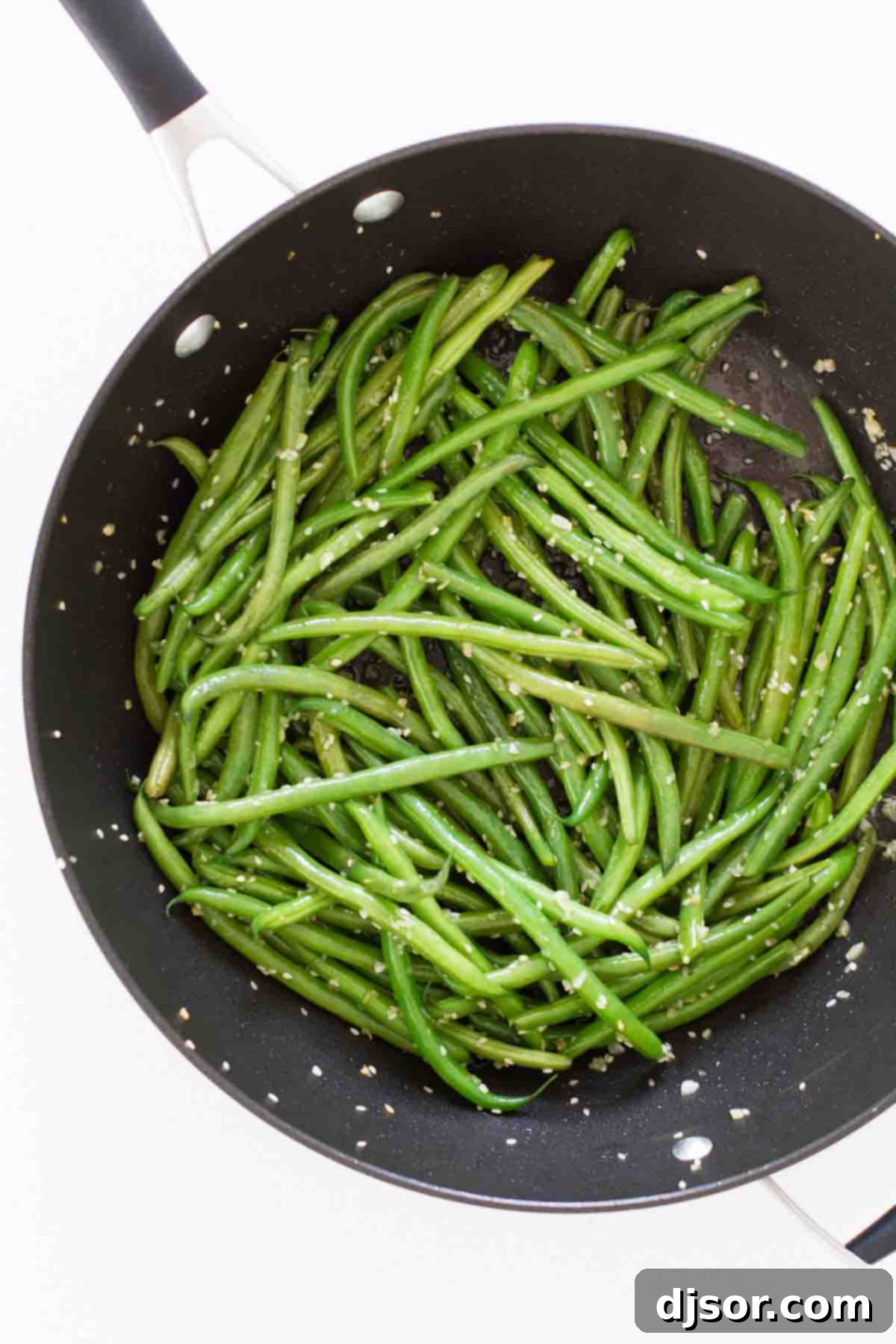 Sesame Green Beans in a pan