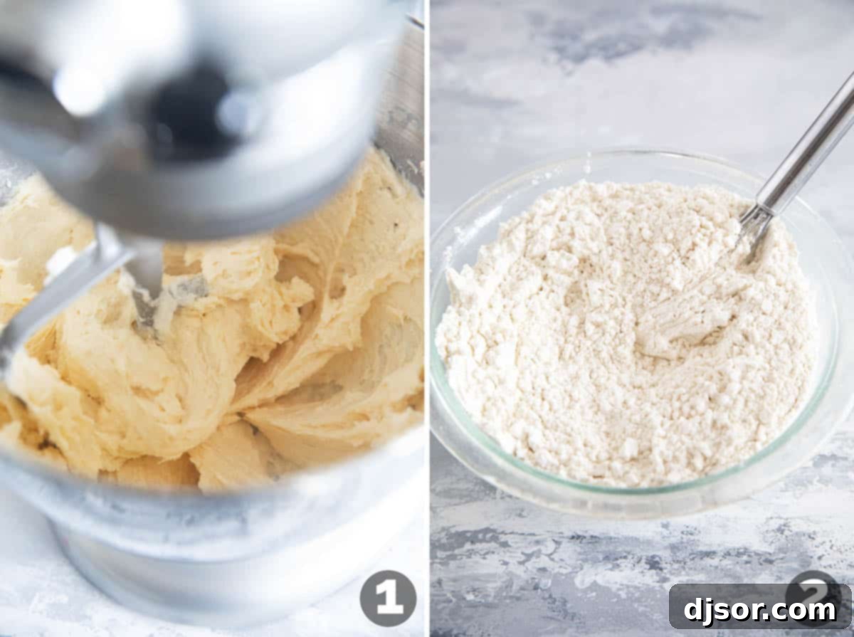 Festive Peppermint Snickerdoodles 4 Close-up of dough being mixed in a stand mixer for peppermint snickerdoodles, showing the creamy texture.
