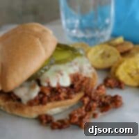 Mojo Sloppy Joes 5 Cuban Sloppy Joes with fried plantains.