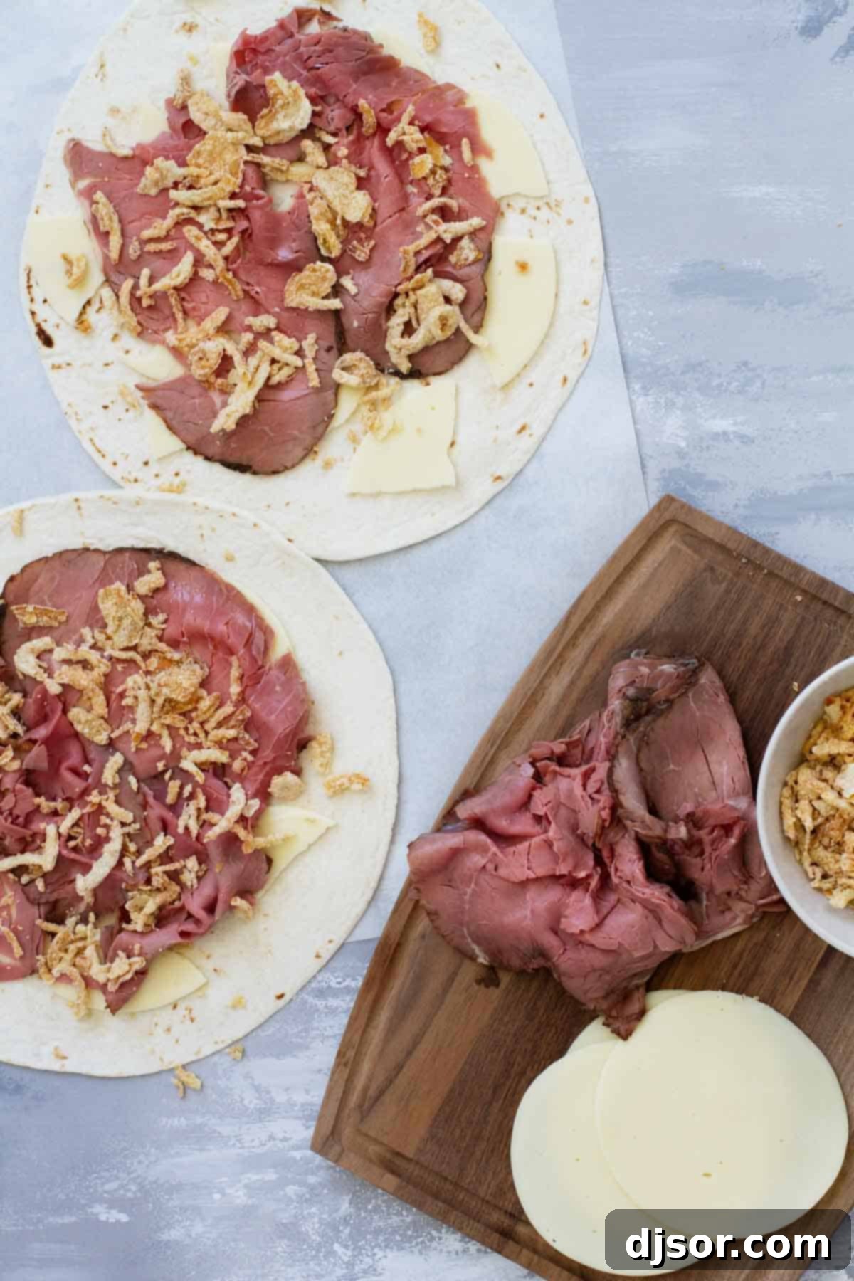 How to make French Dip Tortilla Roll Ups